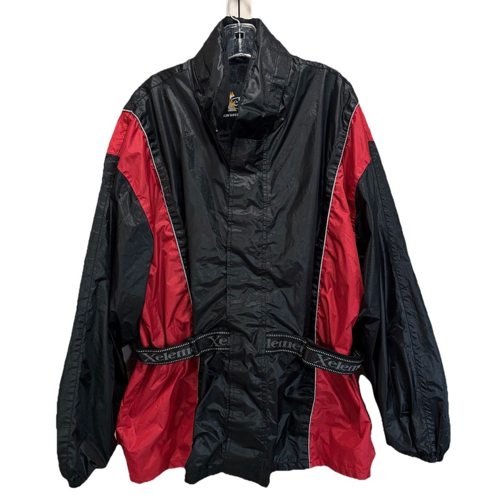 XElement Motorcycle Rain/Wind Jacket Size XXL Hood Mesh Lined Nylon Zip EUC